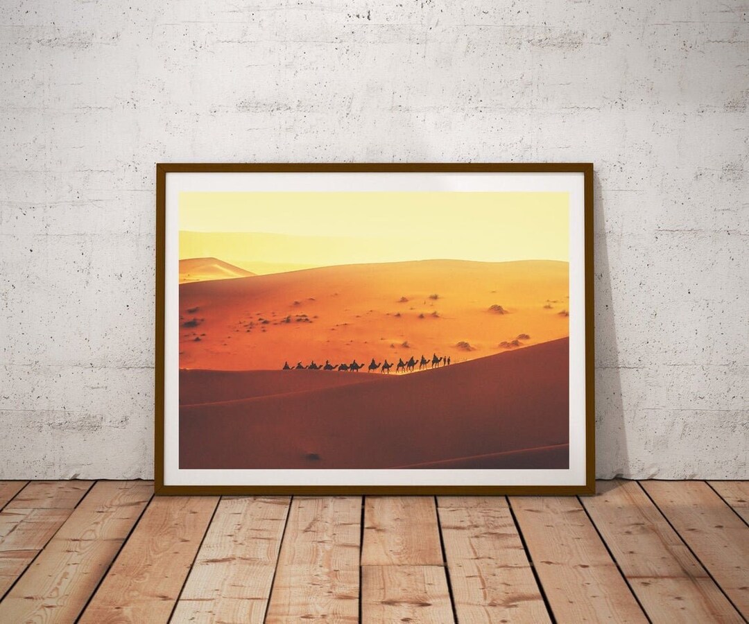 Pastel Desert Printable, Desert Landscape, Camels Wall Decor, Africa ...