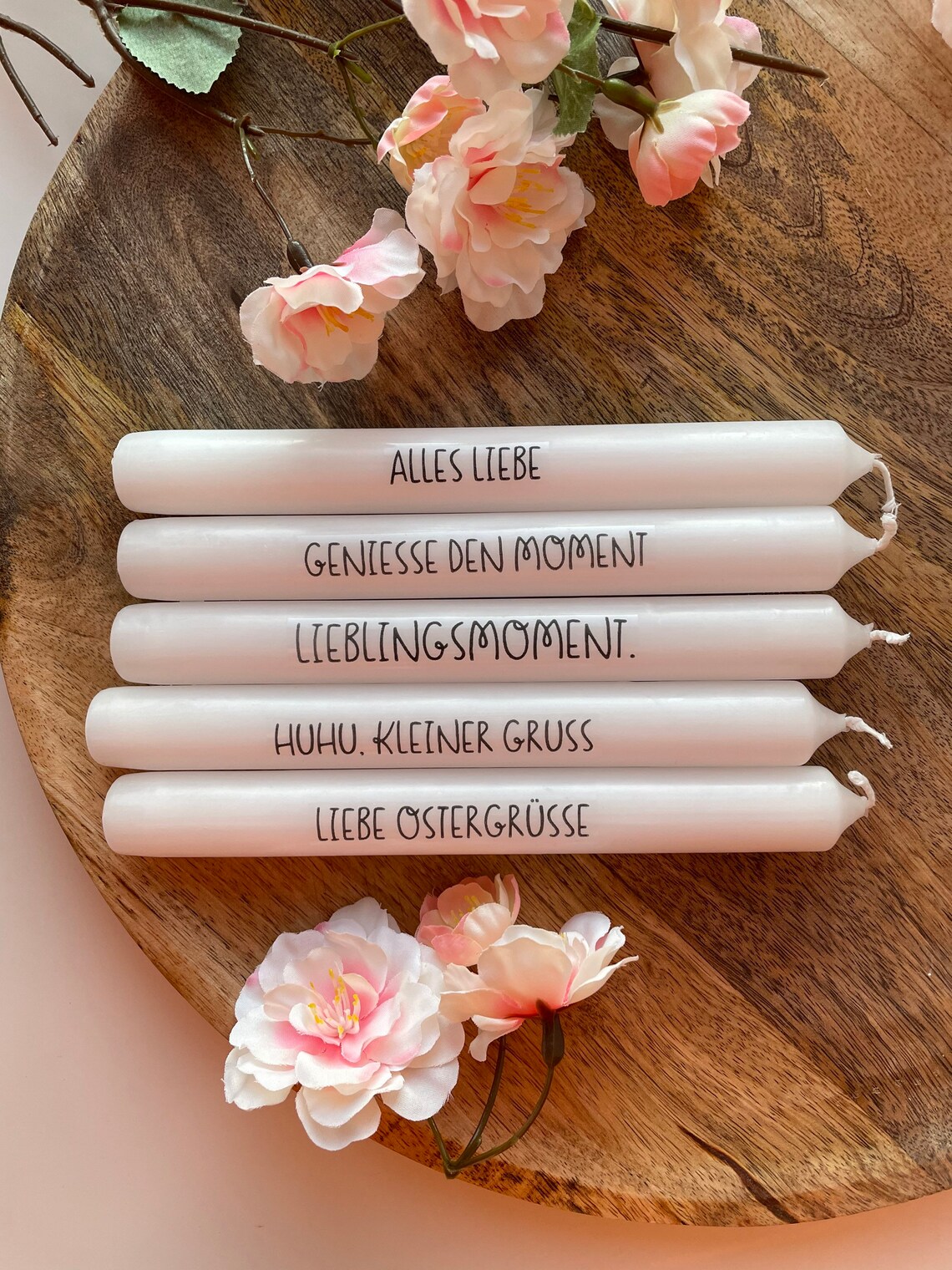Kerze mit Spruch Frühling Ostern Lieblingsmoment Glückslicht Etsy