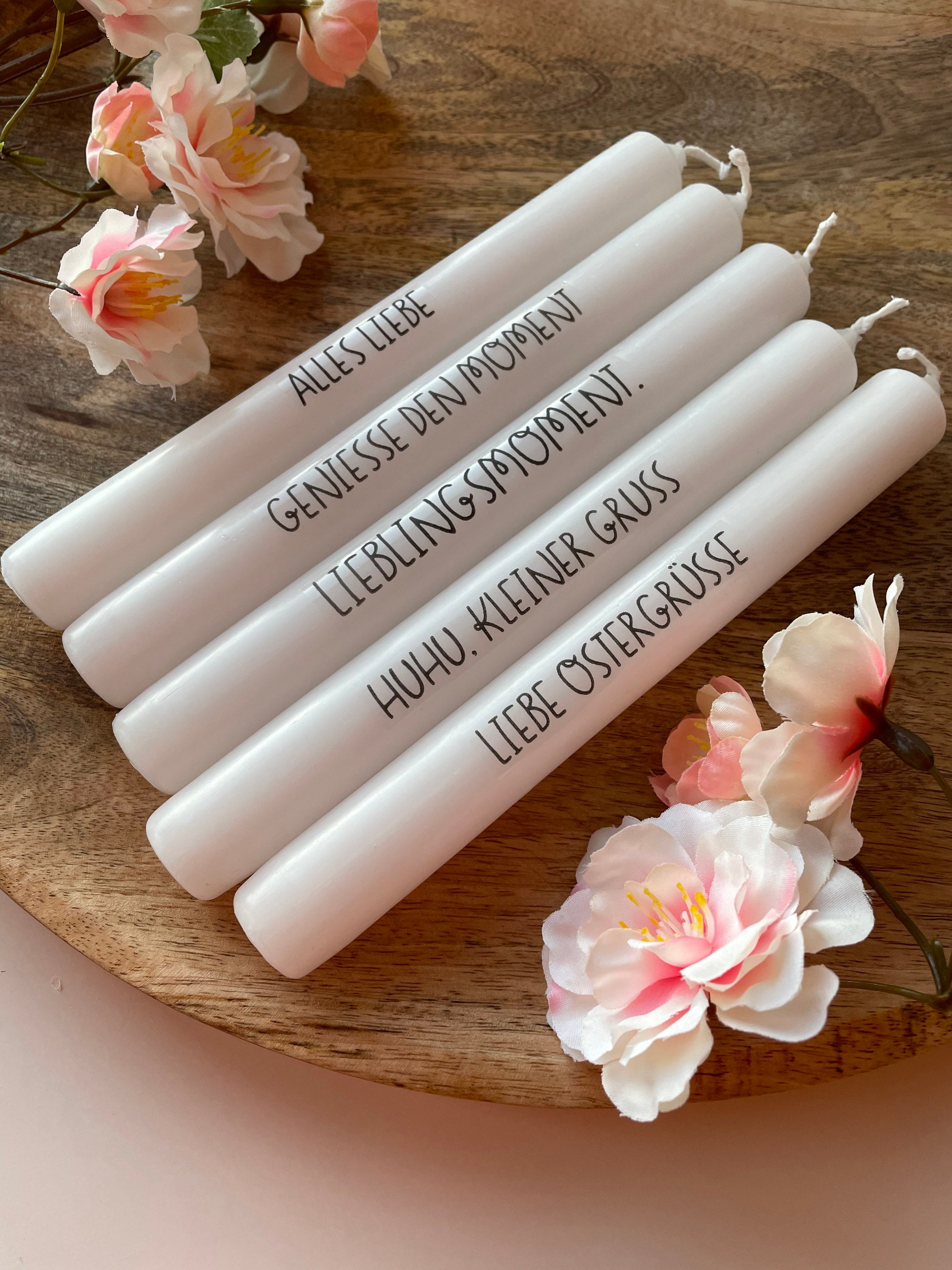 Kerze mit Spruch Frühling Ostern Lieblingsmoment Glückslicht Etsy