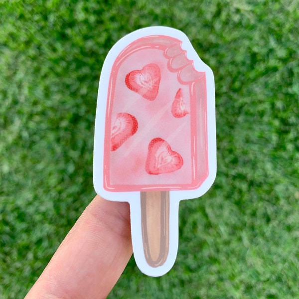 Paleta de Fresa Sticker, Pink Paleta, Strawberry Popsicle, Mexican Paleta, Summer Sticker, Paleta de Fruta, Ice Cream, Paletero, Waterproof