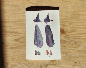 Witches Cloaks Halloween Card: Every Day Anniversary Birthday Card