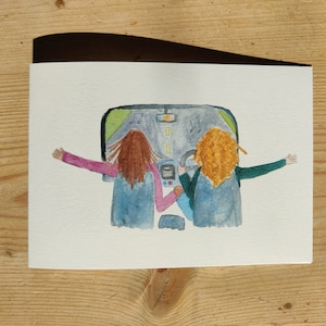 Cadeau de carte d'anniversaire d'anniversaire lesbien | soeur meilleure amie | carte aquarelle | carte couple homosexuel |