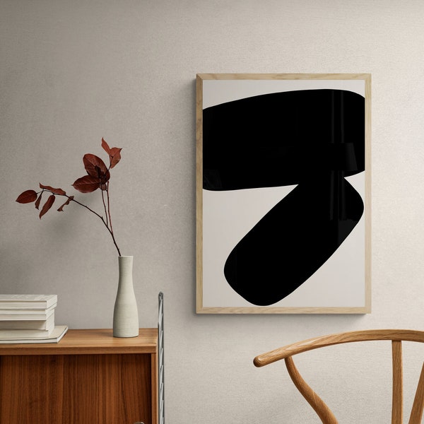 Japandi Poster / Abstract / Scandi / Nordic / schwarz / beige