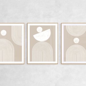 Nordisches 3er-Poster-Set / Rainbow / beige / white / nordic / Wanddeko / Skandinavisch / decor / abstract