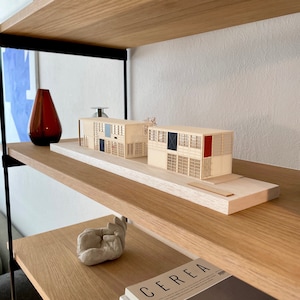 Architecture model - Eames House 1/100 Scale - Wooden Architectural Miniature, Ideal Gift for Architecture Enthusiasts and Design Lovers