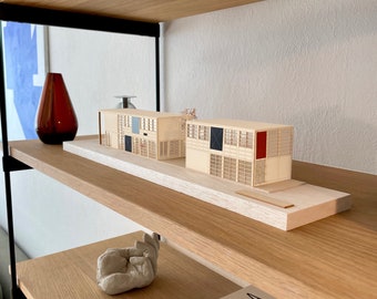 Architecture model - Eames House 1/100 Scale - Wooden Architectural Miniature, Ideal Gift for Architecture Enthusiasts and Design Lovers