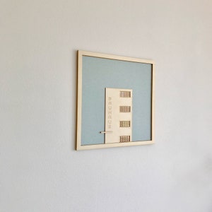 Architecture wall art. Bauhaus wall art made in wood scale 1:200 Gift for architects architectural models architecture drawing image 6