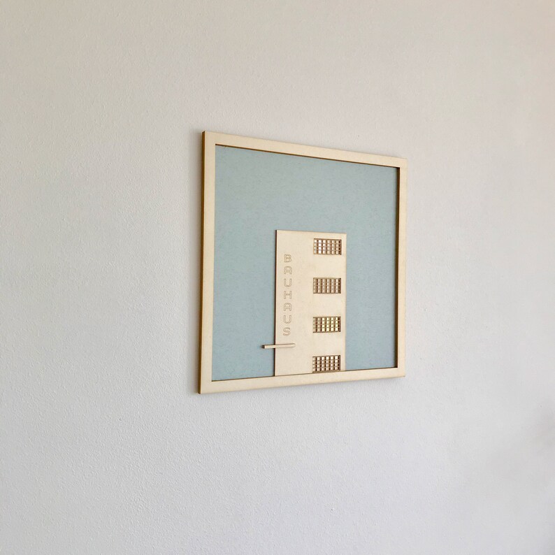 Architecture wall art. Bauhaus wall art made in wood scale 1:200 Gift for architects architectural models architecture drawing imagen 6