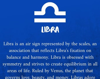 Digital Download Printable-- 8x10-- Zodiac-- Libra