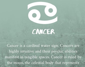 Digital Download Printable-- 8x10-- Zodiac-- Cancer