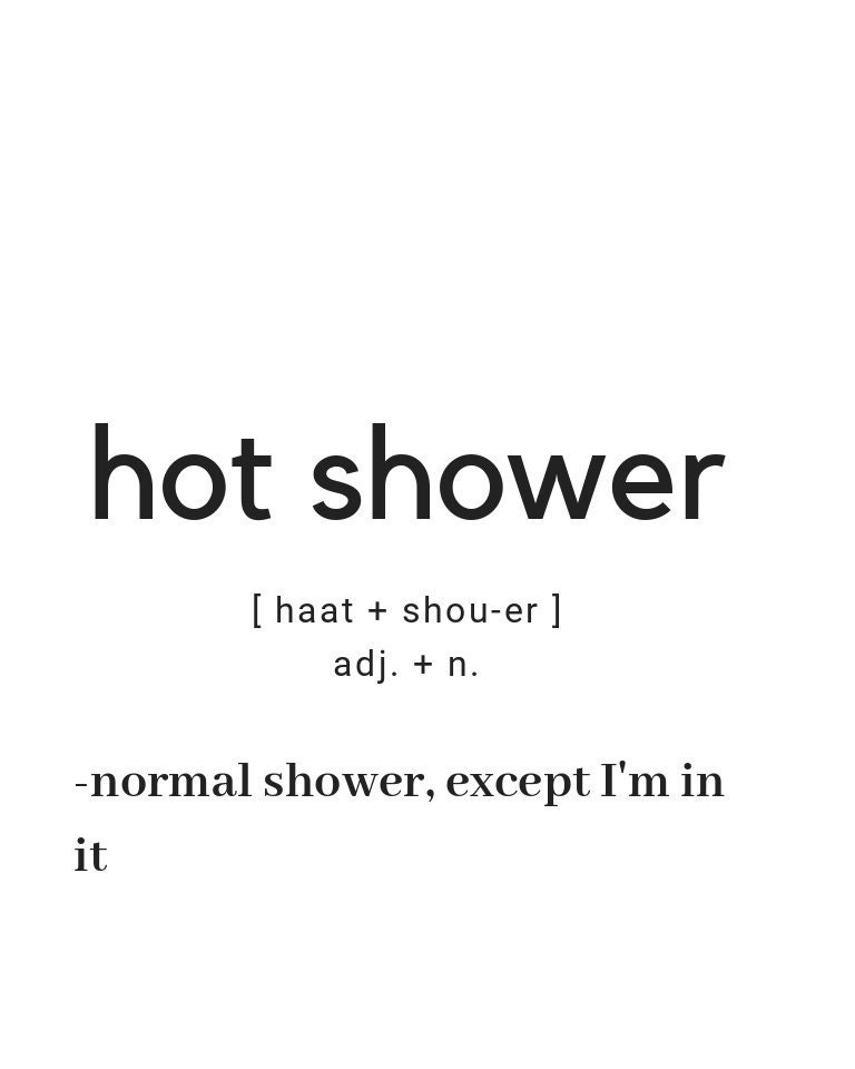 Digital Download Printable 8x10 Definition Hot Shower Etsy