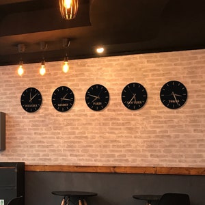 Modern Industrial Metal Wall Clock – Personalized Name Steel Clock – Minimalist Custom Wall Art Gift for Home & Office
