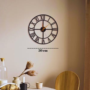 Minimalist Metal Wall Clock: 19&quot; Roman Numeral Decor