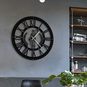 Lady Justice Iustitia Metal Wall Clock, Themis Metal Wall Clock, Metal Wall Decor, Lawyer Gift, Lawyer Office Wall Clock, Judges Gİft Large 70cm(27.55") polegadas