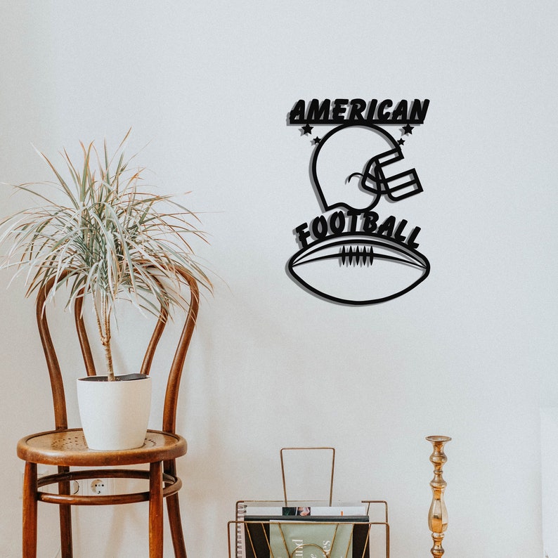 American Football Art, Metal Wall Art, Metal Wall Decor, American Football Metal Wall Art, Sports Wall Decor, Kids and Game Room Wall Decor