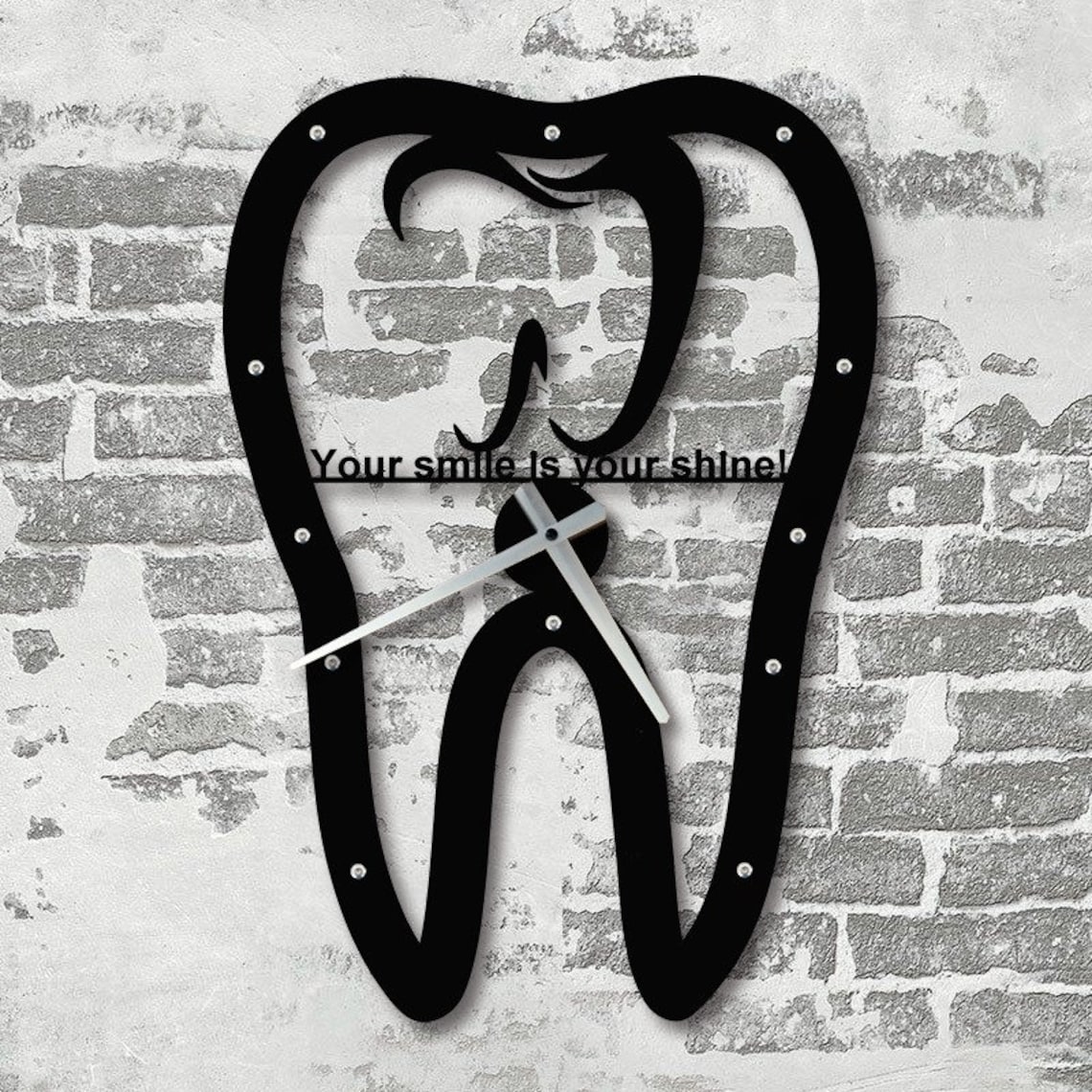 Dental Office Wall Clock Metal Wall Clock Dentist Gift Etsy