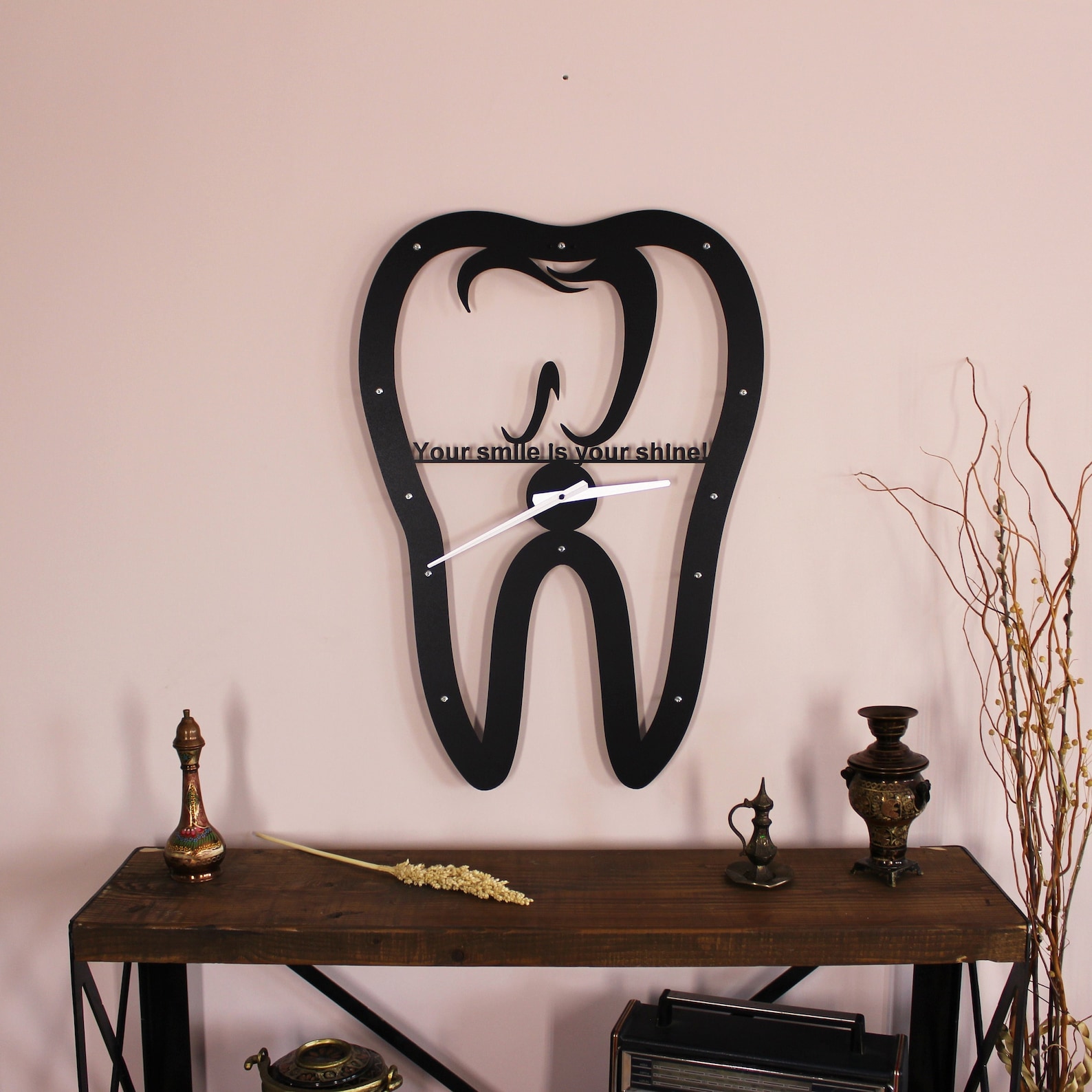 Dental Office Wall Clock Metal Wall Clock Dentist Gift Etsy