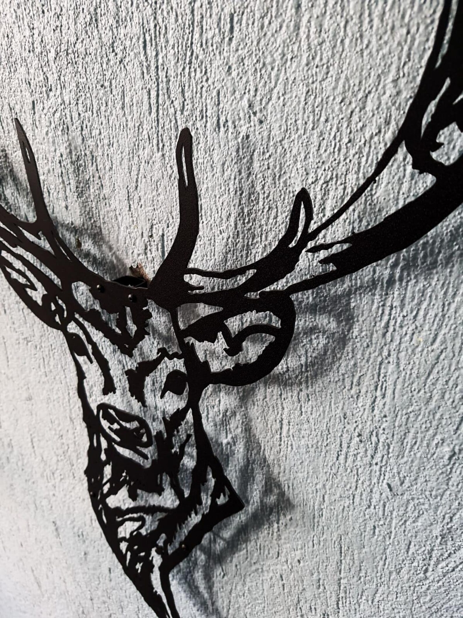 Metal Deer Wall Art Black Deer Head Wall Decor Modern Wall Etsy