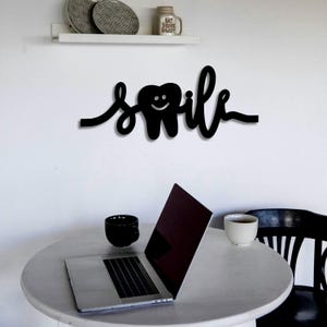 Smile Tooth Metal Wall Art: Dentist Office Decor
