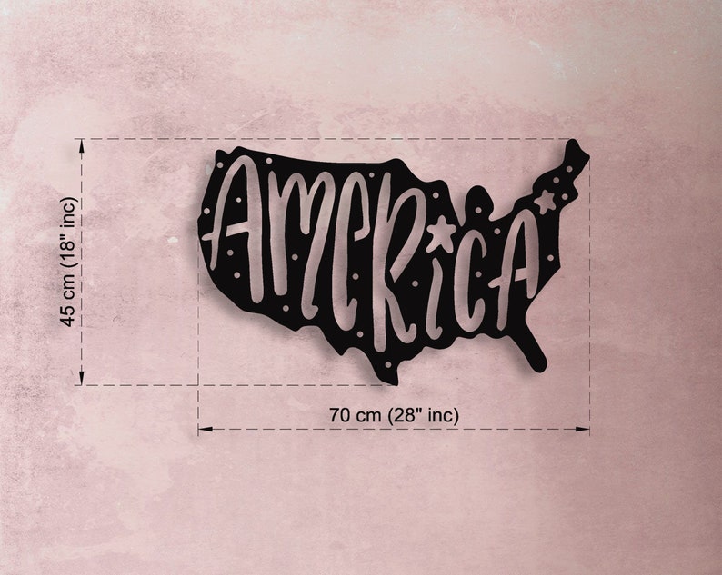 Map of United States Metal Wall Art America Continent Map - Etsy