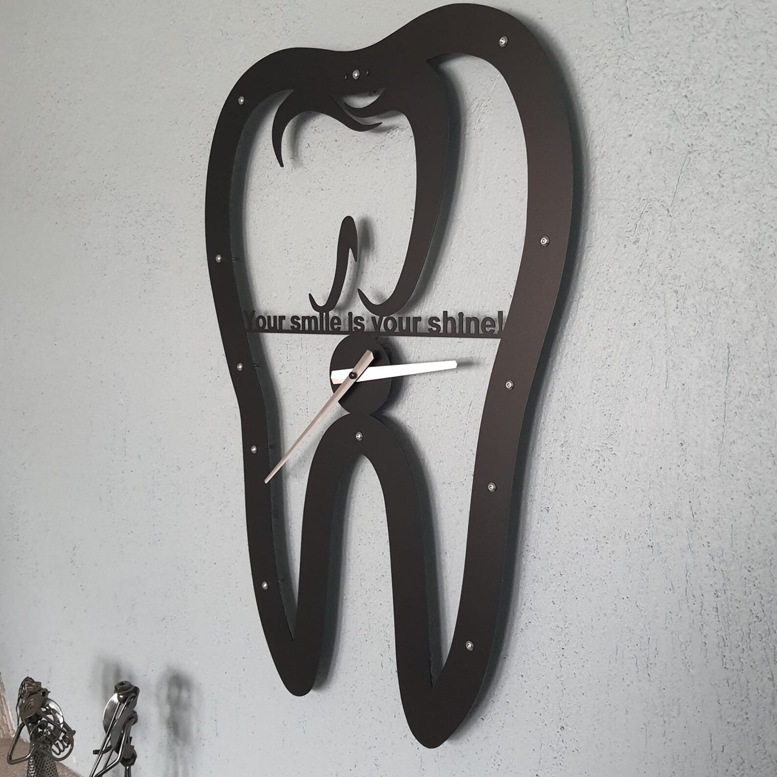 Dental Office Wall Clock Metal Wall Clock Dentist Gift Etsy