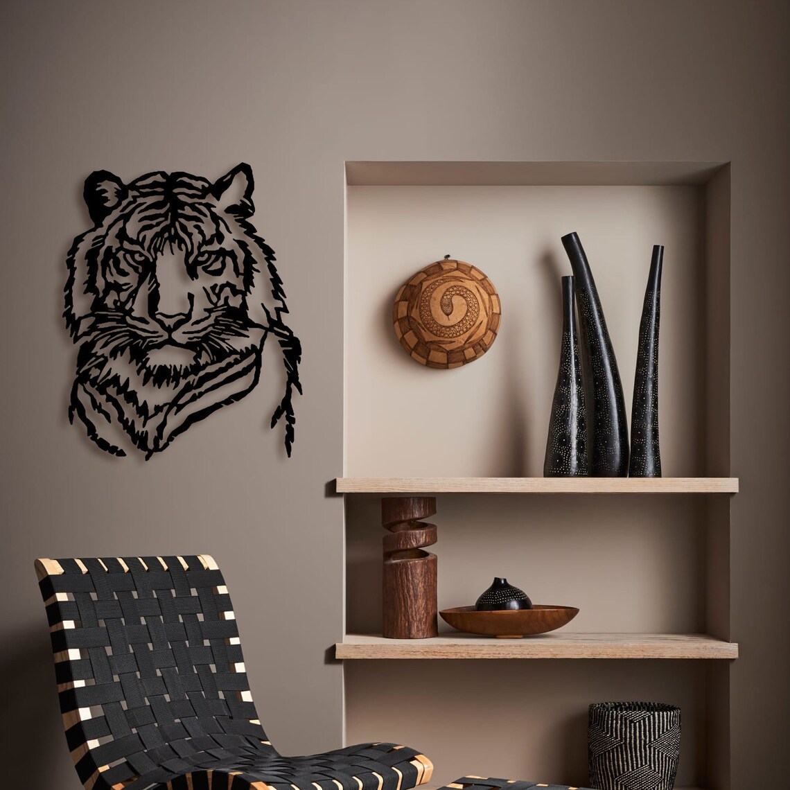 Tiger Metal Wall Art Metal Wall Decor Tiger Livingroom Wall Etsy