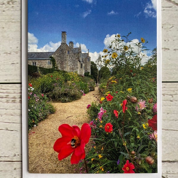 Country gardens, Garden lovers, In an English country garden, Flowers, Country House, Devon, Blank inside card, All occasions Card,