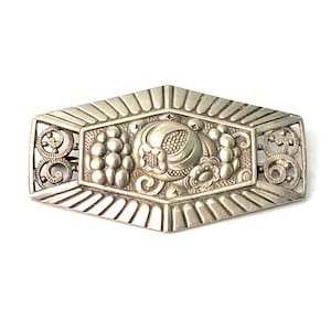Massive large vintage silver tone brooch