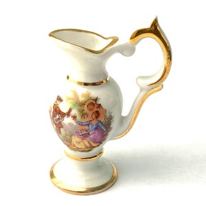 Limoges SA France dollhouse porcelain miniature pitcher