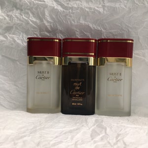 Decorative object vintage empty perfume bottles lot of 3 Cartier 50ml or 1.7 fl oz spray