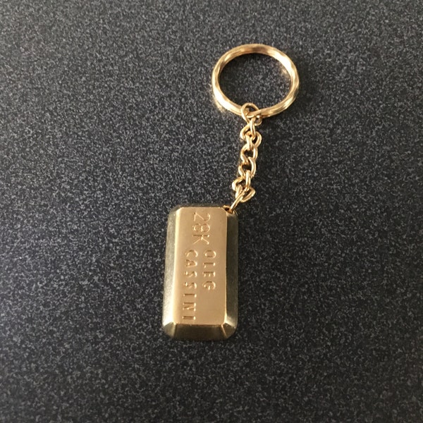 Oleg Cassini « gold bar »28K key ring