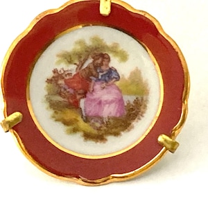 Limoges SA France dollhouse porcelain miniature plate