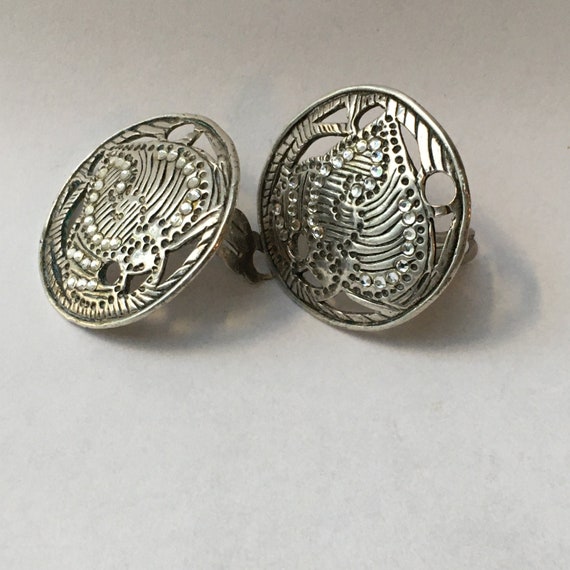 Taratata France earrings silver tone clip-on earr… - image 4