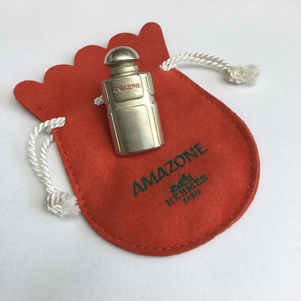 Hermes vintage perfume pin in original bag Amazone signed patent Arcane Paris