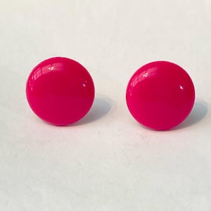 Yves Rocher vintage pink plastic clip-on earrings