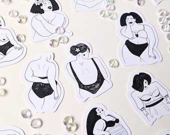 Just bodys - 34 mini Stickers - Feminism Sticker | support people | against patriarchy | Empowerment