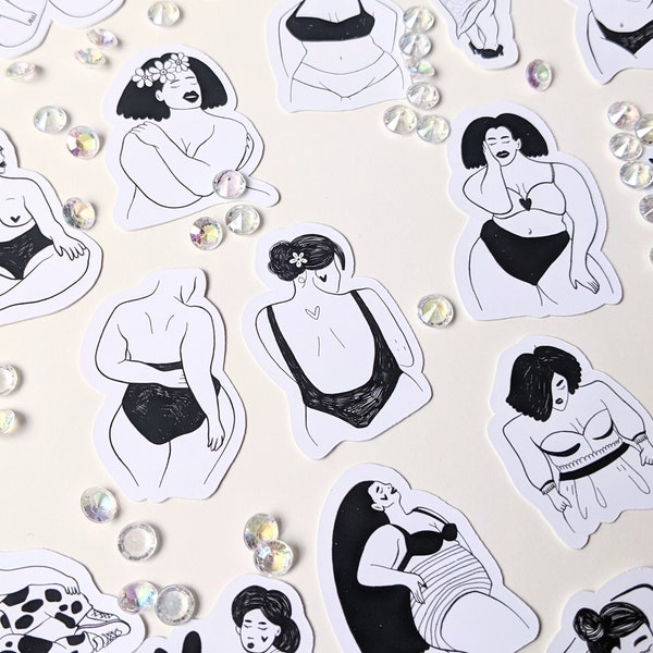 Just bodys - 34 mini Stickers - Feminism Sticker | support people | against patriarchy | Empowerment