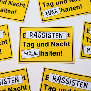 Racisten de mond snoeren - linkse alternatieve stickers | toon uw bericht | mensen ondersteunen | activisme | Machtiging