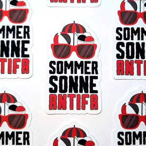 Summer Sun Antifa - linkse alternatieve stickers | toon uw bericht | mensen ondersteunen | Actionisme | Machtiging