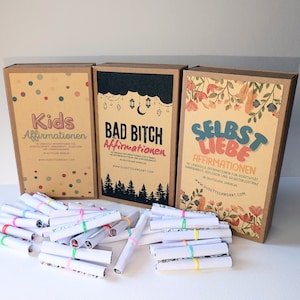 40 affirmations in a drawer box for 40 days available in 3 designs and 2 languages