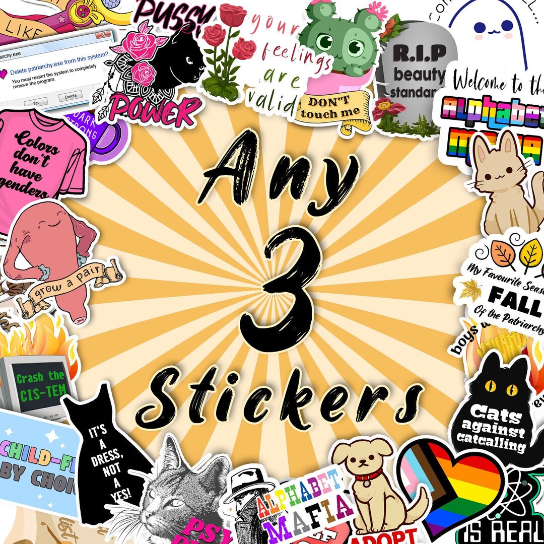 Choose 3 [THREE] Stickers From the Entire Range (except Mirror Stickers ...