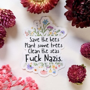 Anti-Nazi gedicht - linkse alternatieve stickers | toon uw bericht | mensen ondersteunen | tegen het patriarchaat | Actionisme | Machtiging