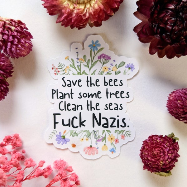 Anti-nazi-gedicht - linkse alternatieve stickers | laat je bericht zien | mensen steunen | tegen het patriarchaat | Actionisme | machtiging
