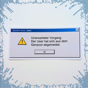 Genpool Error Sticker - Feministische Sticker | mental health | support people | Empowerment