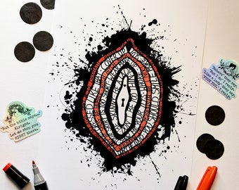 Impresión artística Viva la Vulva | Alta calidad