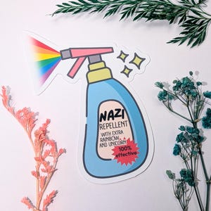 Nazi-afweermiddel - LBGTQ Queer Sticker | toon uw bericht | steun mensen | tegen het patriarchaat | Actionisme | Anti-nazi