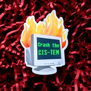 Autocollant Crash the cis-tem- pride | montrez votre message | Actionnisme | Autonomisation