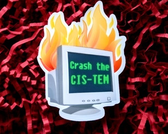 Crash the Cis - tem - pride Stickers | show your message | Actionism | Empowerment