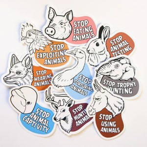 Animal Protection - Sticker SET | zeig deine message | veganismus | for the animals | Empowerment | Aktivismus