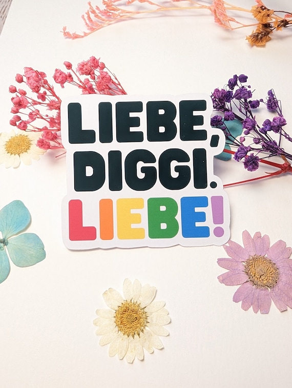 Liebe Diggi - linke alternative Sticker aus Vinyl